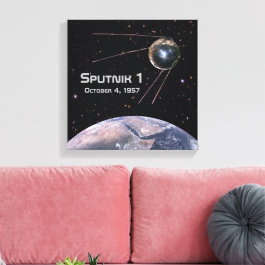 Sputnik 1 Earth Satellite Canvas Afdruk (Insitu (Woonkamer))
