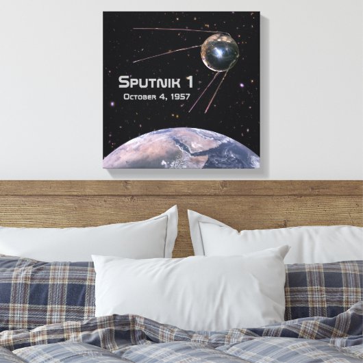 Sputnik 1 Earth Satellite Canvas Afdruk (Insitu (Slaapkamer))