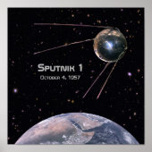 Sputnik 1 Earth Satellite Poster (Voorkant)