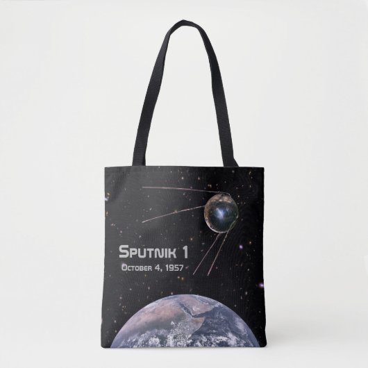 Sputnik 1 Earth Satellite Tote Bag (Voorkant)