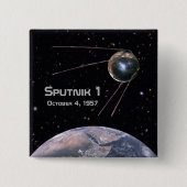 Sputnik 1 Earth Satellite Vierkante Button 5,1 Cm (Voorkant)