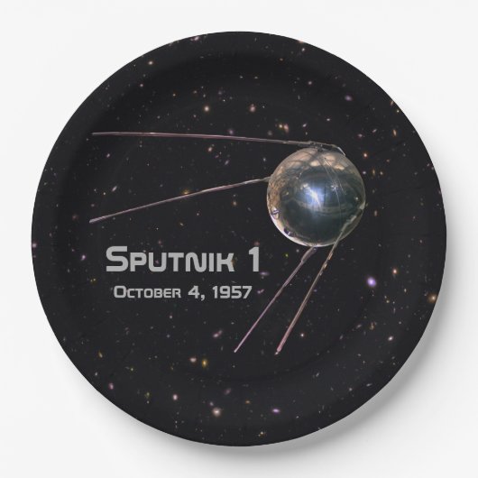Sputnik 1 Satellite Papieren Bordje (Voorkant)