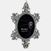 Sputnik 1 Satellite Tin Sneeuwvlok Ornament (Links)