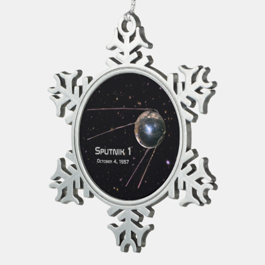 Sputnik 1 Satellite Tin Sneeuwvlok Ornament (Rechts)