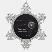 Sputnik 1 Satellite Tin Sneeuwvlok Ornament (Voorkant)