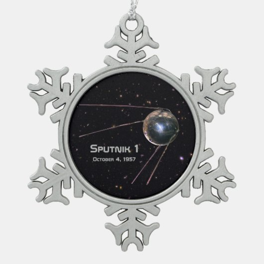 Sputnik 1 Satellite Tin Sneeuwvlok Ornament (Voorkant)