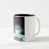 Sputnik "race naar de sterren" tweekleurige koffiemok (Voorkant rechts)