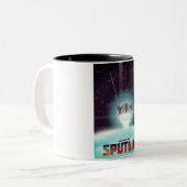 Sputnik "race naar de sterren" tweekleurige koffiemok (Voorkant links)