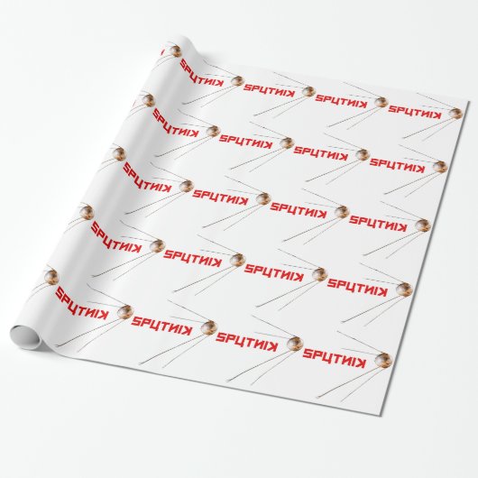 SPUTNIK - ruimte/russische/sovjetunie/technologie Cadeaupapier (Uitgerold)