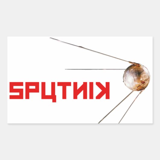 SPUTNIK - ruimte/russische/sovjetunie/technologie Rechthoekige Sticker (Voorkant)