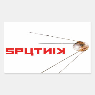 SPUTNIK - ruimte/russische/sovjetunie/technologie Rechthoekige Sticker