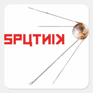 SPUTNIK - ruimte/russische/sovjetunie/technologie Vierkante Sticker