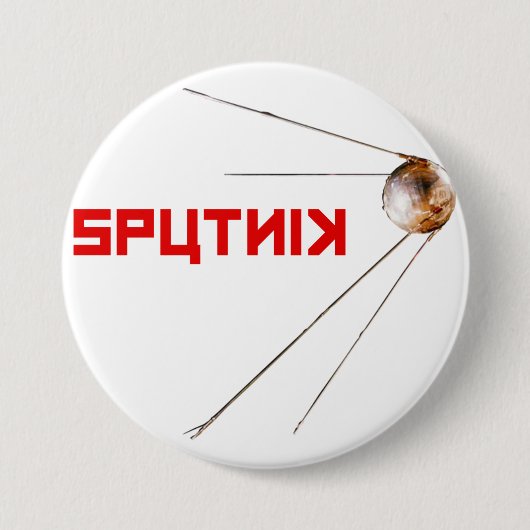 SPUTNIK - Ruimtegeschiedenis, Russisch, satelliet Ronde Button 7,6 Cm (Voorkant)