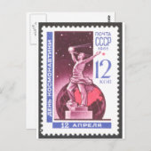 Sputnik Space Exploration Monument 1965 Briefkaart (Voorkant / Achterkant)