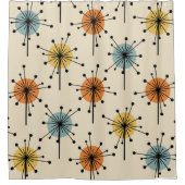 Sputnik Starburst Flowers Retro Douchegordijn (Voorkant)