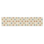 Sputnik Starburst Flowers Retro Korte Tafelloper (Horizontaal)