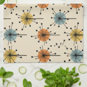 Sputnik Starburst Flowers Retro Theedoek (Gevouwen)