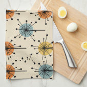 Sputnik Starburst Flowers Retro Theedoek (Quarter Fold)
