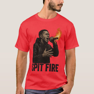 Spuug Vuur Rap Kunst Ontwerp meisje T-shirt