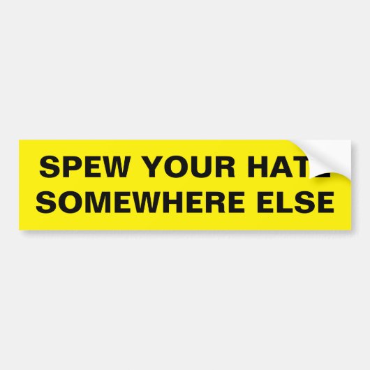 SPUUUG JE HAAT ERGENS ANDERS BUMPERSTICKER (Voorkant)