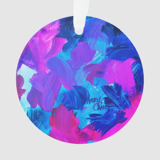 SPW Electric Vibes blauw en roze Ornament (voorkant)