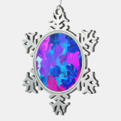 SPW Electric Vibes blauw en roze Tin Sneeuwvlok Ornament (Rechts)