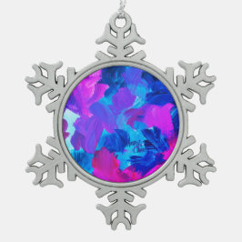 SPW Electric Vibes blauw en roze Tin Sneeuwvlok Ornament