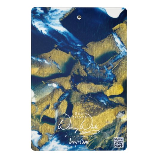 SPW Glanzend Indigo Mini Klembord (Achterkant)