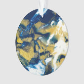 SPW Glanzende Indigo Blauw en Goud Ornament (voorkant)