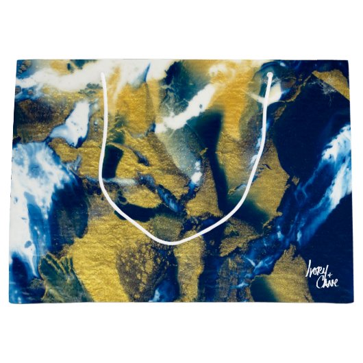 SPW Glanzende Indigo Groot Cadeauzakje (Voorkant)