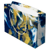 SPW Glanzende Indigo Groot Cadeauzakje (Achterkant Gekanteld)