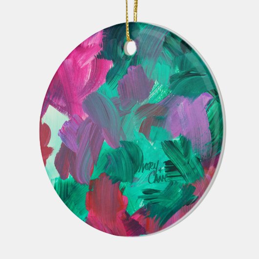 SPW Touch of Jewel Tones groen en roze Keramisch Ornament (Links)