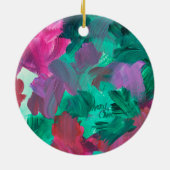 SPW Touch of Jewel Tones groen en roze Keramisch Ornament (Achterkant)