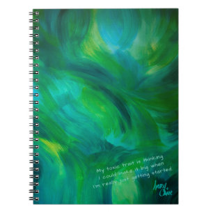 SPWW Groen met Afgunst Groen en Turquoise Spiraal Notitieboek