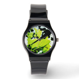 SPWW Keylime n' Slime Groen & Zwart Abstract Horloge