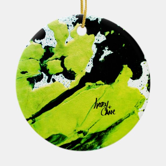 SPWW Keylime n' Slime Groen & Zwart Abstract Keramisch Ornament (Voorkant)