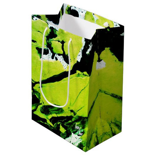 SPWW Keylime n' Slime Groen & Zwart Abstract Medium Cadeauzakje (Voorkant Gekanteld)