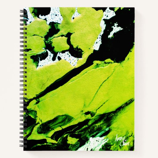 SPWW Keylime n' Slime Groen & Zwart Abstract Notitieboek (Voorkant)