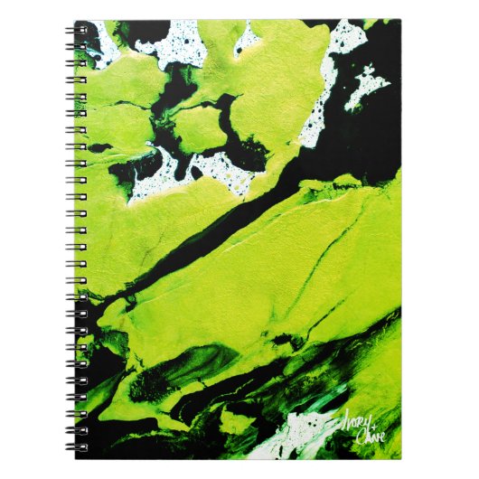 SPWW Keylime n' Slime Groen & Zwart Abstract Notitieboek (Voorkant)