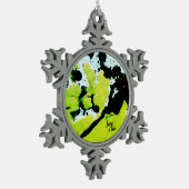 SPWW Keylime n' Slime Groen & Zwart Abstract Tin Sneeuwvlok Ornament (Links)