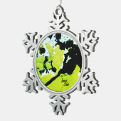 SPWW Keylime n' Slime Groen & Zwart Abstract Tin Sneeuwvlok Ornament (Rechts)