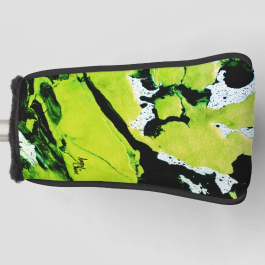 SPWW Keylime n' Slime Zwart & Groen Abstract Golfheadcover (Voorkant)