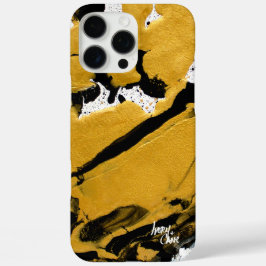 SPWW ontstoken Soul Black & Gold Abstract iPhone 16 Pro Max Hoesje