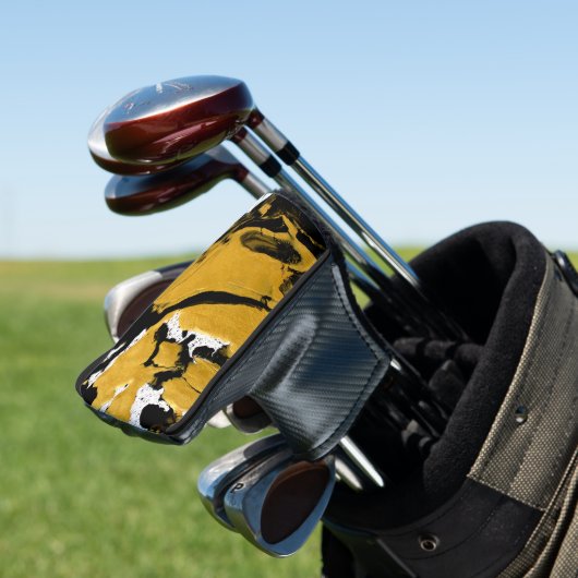 SPWW ontstoken Soul Black & Gold Abstract Golfheadcover (Insitu)