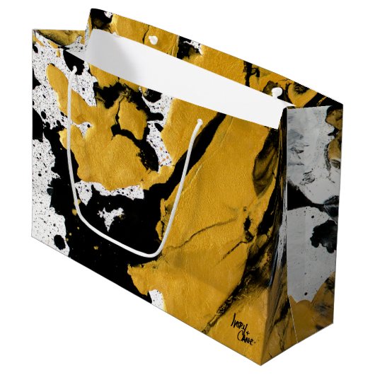 SPWW ontstoken Soul Black & Gold Abstract Groot Cadeauzakje (Voorkant Gekanteld)