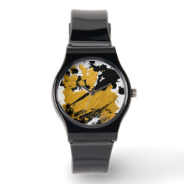 SPWW ontstoken Soul Black & Gold Abstract Horloge