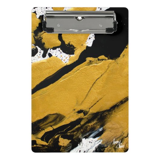 SPWW ontstoken Soul Black & Gold Abstract Mini Klembord (Voorkant)