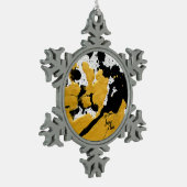 SPWW ontstoken Soul Black & Gold Abstract Tin Sneeuwvlok Ornament (Links)