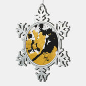 SPWW ontstoken Soul Black & Gold Abstract Tin Sneeuwvlok Ornament (Rechts)