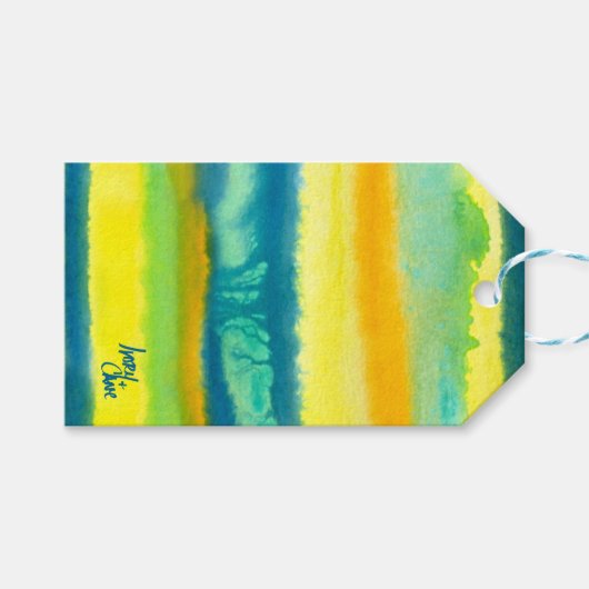 SPWW Tango Tiers Turquoise Groen & Oranje Cadeaulabel (Voorkant (Horizontaal))